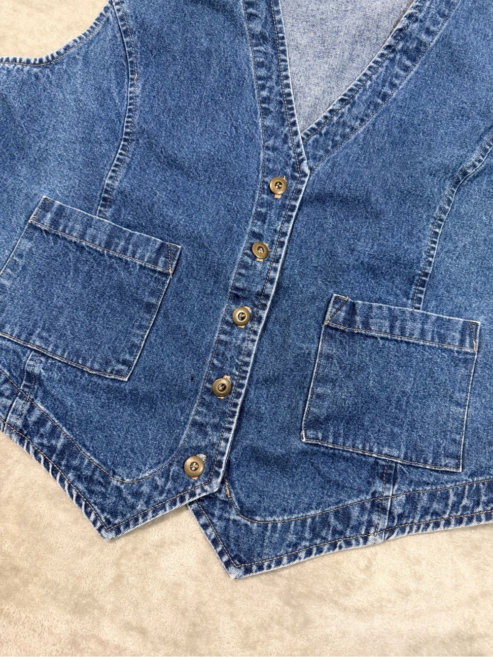 Vintage CHerokee 90s Denim Button Up Vest Medium Wash Size Large - Picture 2 of 8
